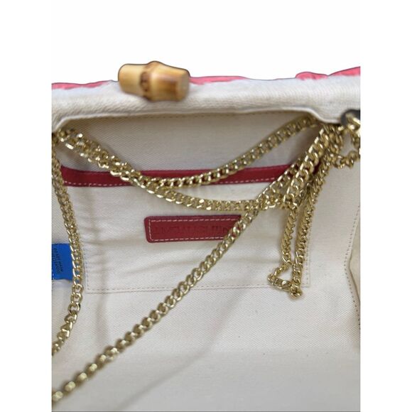 NWT J. McLaughlin Pink Rose  / Cream Leaf Sketch Embroidered clutch purse - Picture 3 of 6